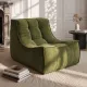Artiss Floor Sofa Armless Chenille No Assembly Removable Cover Green