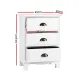 Artiss 2x Bedside Table 3 Drawers Vintage - THYME White