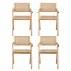 Artiss 4x Dining Chairs Wooden Rattan Seat Rubber Wood Frame