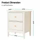Artiss Bedside Table 2 Drawers Bedroom Storage Nightstand Beige