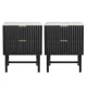 Artiss 2x Bedside Table 2 Drawers - Black