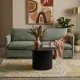 Luxe Black Ribbed Texture Wooden Coffee Table