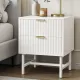 Artiss Bedside Table 2 Drawers - White