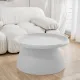 Artiss Coffee Table Round 71CM Plastic White