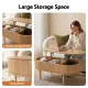 Artiss Lift Top Coffee Table Fluted Centre Table with Hidden Storage Oval 100cm