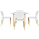 1 Artiss Dining Table and 4 Chairs Set White Wood