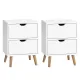 Artiss 2X Bedside Table 2 Drawers - BODEN White