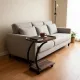 C-Shaped Corner End Table with Wheels Sofa Side
