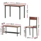 Artiss Dining Table and Chairs Set of 4 Storage Bench Kitchen Furniture Walnut