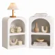 Artiss 2x Bedside Table 2 Shelves - ARCHED White
