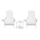 Gardeon Outdoor Table and Chairs HDPE Folding Adirondack Beach Chair Patio Furniture White