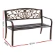 Gardeon Outdoor Garden Bench Seat Steel Outdoor Furniture 3 Seater Park Bronze