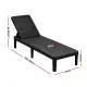 Gardeon Sun Lounge Adjustable Lounger Patio Outdoor Furniture Lightweight Black