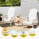 Gardeon Outdoor Table and Chairs HDPE Folding Adirondack Beach Chair Patio Furniture White