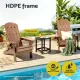 Gardeon Outdoor Chairs Folding Adirondack Beach Chair HDPE Sun Lounge Patio Furniture Garden Brown