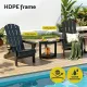 Gardeon Outdoor Table and Chairs HDPE Folding Adirondack Beach Chair Patio Furniture Black