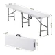 Gardeon 180cm Folding Garden Bench Portable Trestle Seat HDPE Fold In Half White