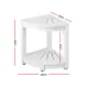 Gardeon Outdoor Coffee Side Table HDPE Desk Corner Shower Stool Bench Seat with Storage Shelf White