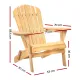 Gardeon Adirondack Outdoor Chairs Wooden Beach Chair Patio Furniture Garden Natural