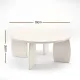 Artiss Round Coffee Table High-Gloss Center Table Minimalist Living Room Furniture 78x35cm Cream White