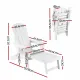 Gardeon Folding Sun Lounger Adirondack Chair Outdoor Lounge Setting HDPE Recliner Footrest White