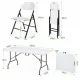 Gardeon 9PCS Outdoor Dining Set 180CM Folding Table and Chairs Patio Furniture White