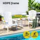 Gardeon Outdoor Chairs HDPE Adirondack Beach Chair Sun Lounge Patio Furniture Garden white