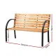 Gardeon Outdoor Garden Bench Seat 120cm Wooden Steel 2 Seater Patio Furniture Natural