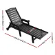 Gardeon Sun Lounge Lounger Beach Chair HDPE Patio Outdoor Furniture with Wheels Black