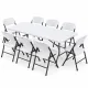 Gardeon 9PCS Outdoor Dining Set 180CM Folding Table and Chairs Patio Furniture White