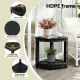 Gardeon Outdoor Coffee Side Table HDPE Desk Corner Shower Stool Bench Seat with Storage Shelf Black