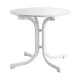 Gardeon Outdoor Side Table 80cm Folding Steel Round Bistro Desk Cafe Patio Furniture White