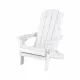 Gardeon Folding Sun Lounger Adirondack Chair Outdoor Lounge Setting HDPE Recliner Footrest White