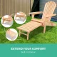 Gardeon Adirondack Outdoor Chairs Wooden Sun Lounge Patio Furniture Garden Natural