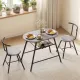 Artiss Oval Dining Table Set 3PC Space-Saving Bistro Kitchen Storage Wine Rack Grey
