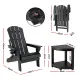Gardeon Outdoor Table and Chairs HDPE Folding Adirondack Beach Chair Patio Furniture Black