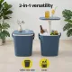 Gardeon 2-in-1 Outdoor Bar Table Portable Ice Bucket Cooler 15L Tong Blue