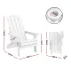 Gardeon Outdoor Chairs Folding Adirondack Beach Chair HDPE Sun Lounge Patio Furniture Garden White