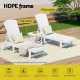 Gardeon Sun Lounge Lounger Table and Chairs Beach Chair Adirondack HDPE Patio Outdoor Furniture Wheels White