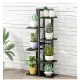 6 Tiers Vertical Bamboo Plant Stand Staged Flower Shelf Rack Outdoor Garden