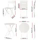 Gardeon 3PC Outdoor Bistro Set Steel Table and Chairs Patio Furniture White