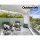 Gardeon Outdoor Bar Table Wooden Cafe Table Aluminium Pole Round