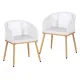 Gardeon 2PC Outdoor Dining Chairs Wicker Chair Patio Furniture Garden Steel White