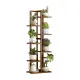 6 Tiers Vertical Bamboo Plant Stand Staged Flower Shelf Rack Outdoor Garden