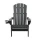 Gardeon Outdoor Chairs Folding Adirondack Beach Chair HDPE Sun Lounge Patio Furniture Garden Black