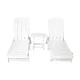 Gardeon Sun Lounge Lounger Table and Chairs Beach Chair Adirondack HDPE Patio Outdoor Furniture Wheels White