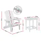 Gardeon Outdoor Table and Chairs HDPE Adirondack Beach Chair Sun Lounge Patio Furniture Garden White