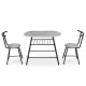 Artiss Oval Dining Table Set 3PC Space-Saving Bistro Kitchen Storage Wine Rack Grey