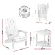 Gardeon Outdoor Table and Chairs HDPE Folding Adirondack Beach Chair Patio Furniture White
