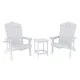 Gardeon Outdoor Table and Chairs HDPE Adirondack Beach Chair Sun Lounge Patio Furniture Garden White